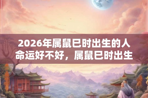 2026年属鼠巳时出生的人命运好不好，属鼠巳时出生是什么命？