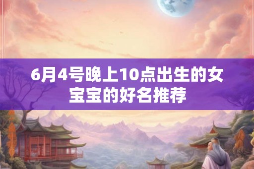 6月4号晚上10点出生的女宝宝的好名推荐
