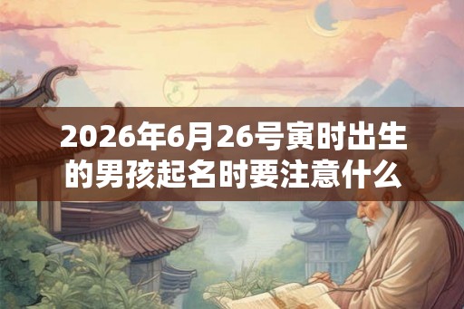 2026年6月26号寅时出生的男孩起名时要注意什么