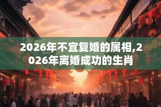 2026年不宜复婚的属相,2026年离婚成功的生肖