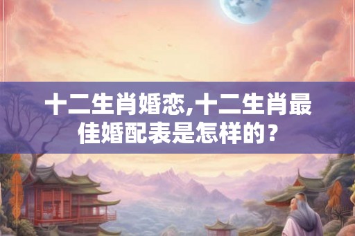 十二生肖婚恋,十二生肖最佳婚配表是怎样的？