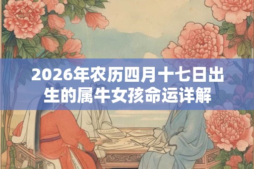2026年农历四月十七日出生的属牛女孩命运详解