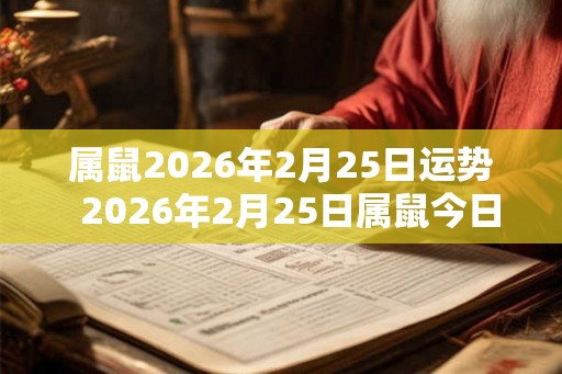 属鼠2026年2月25日运势  2026年2月25日属鼠今日运势