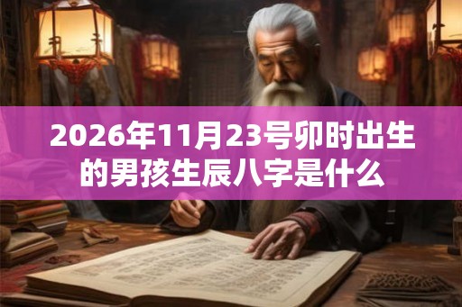 2026年11月23号卯时出生的男孩生辰八字是什么