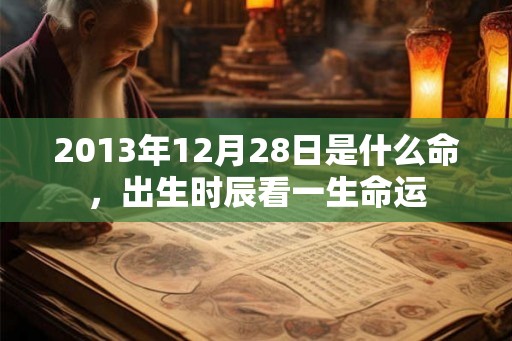2013年12月28日是什么命，出生时辰看一生命运