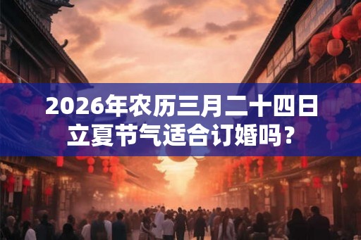 2026年农历三月二十四日立夏节气适合订婚吗？
