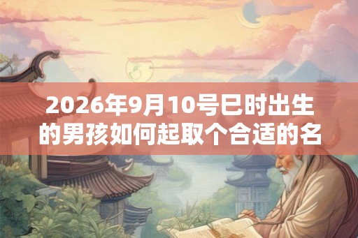 2026年9月10号巳时出生的男孩如何起取个合适的名字，五行属什么