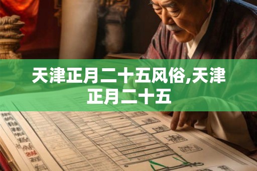 天津正月二十五风俗,天津正月二十五