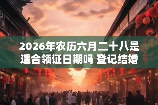 2026年农历六月二十八是适合领证日期吗 登记结婚吉利吗