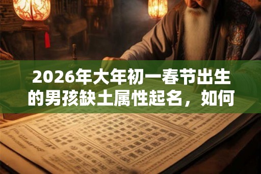 2026年大年初一春节出生的男孩缺土属性起名，如何起名