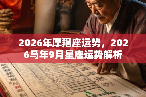2026年摩羯座运势,2026马年9月星座运势解析 2026年摩羯座运势,2026马年9月星座运势解析