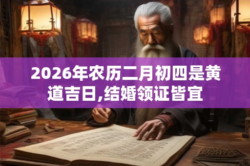 2026年农历二月初四是黄道吉日,结婚领证皆宜 2026年农历二月初四是黄道吉日,结婚领证皆宜
