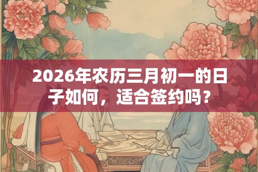 2026年农历三月初一的日子如何，适合签约吗？