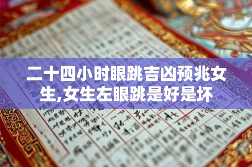 二十四小时眼跳吉凶预兆女生,女生左眼跳是好是坏
