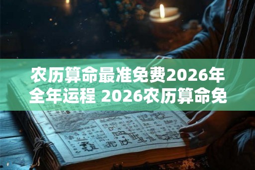 农历算命最准免费2026年全年运程 2026农历算命免费运程准吗