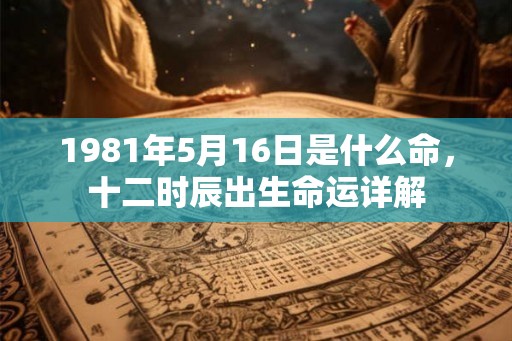 1981年5月16日是什么命，十二时辰出生命运详解
