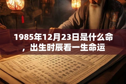 1985年12月23日是什么命，出生时辰看一生命运