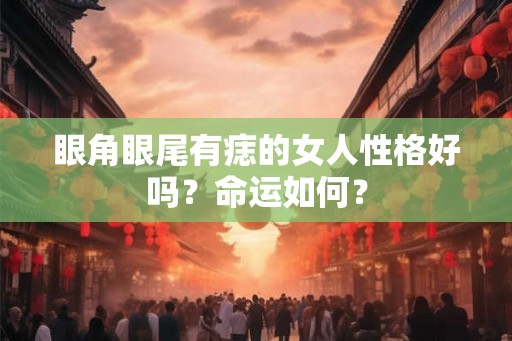 眼角眼尾有痣的女人性格好吗？命运如何？