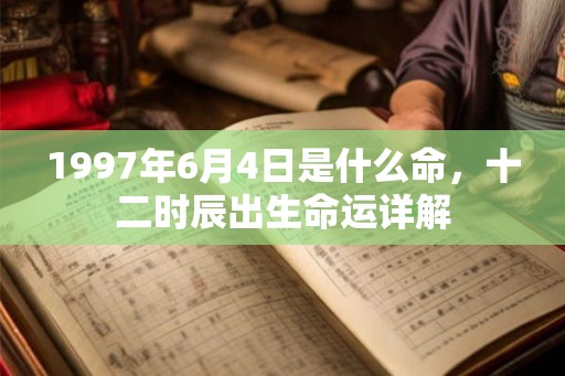 1997年6月4日是什么命，十二时辰出生命运详解