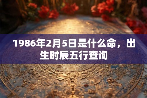 1986年2月5日是什么命，出生时辰五行查询