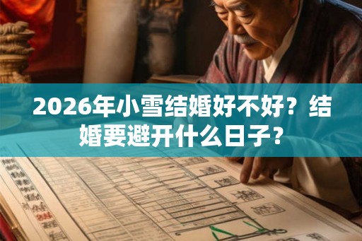 2026年小雪结婚好不好？结婚要避开什么日子？