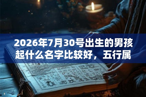 2026年7月30号出生的男孩起什么名字比较好，五行属什么