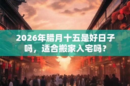 2026年腊月十五是好日子吗，适合搬家入宅吗？