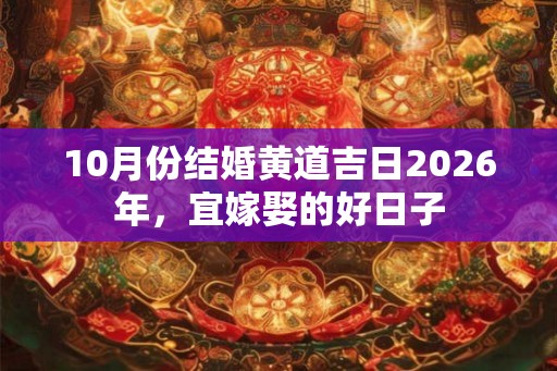 10月份结婚黄道吉日2026年，宜嫁娶的好日子