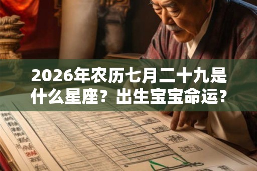 2026年农历七月二十九是什么星座？出生宝宝命运？