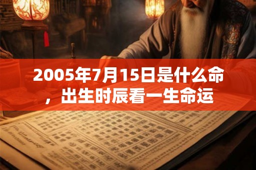 2005年7月15日是什么命,出生时辰看一生命运 2005年7月15日是什么命,出生时辰看一生命运