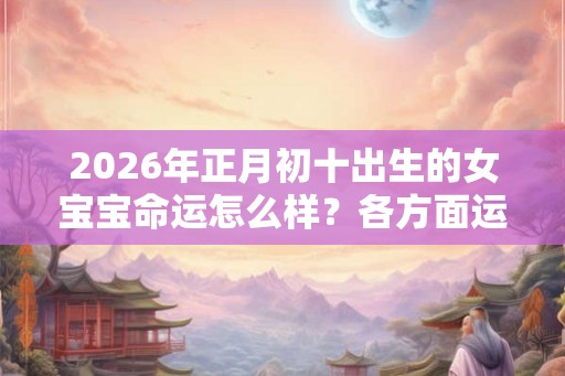 2026年正月初十出生的女宝宝命运怎么样？各方面运势分析