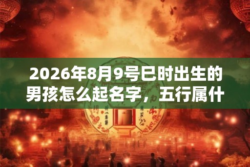 2026年8月9号巳时出生的男孩怎么起名字，五行属什么