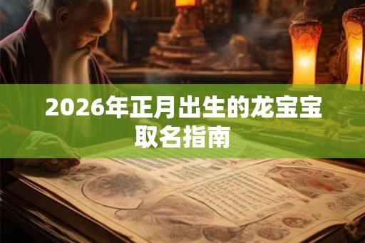 2026年正月出生的龙宝宝取名指南