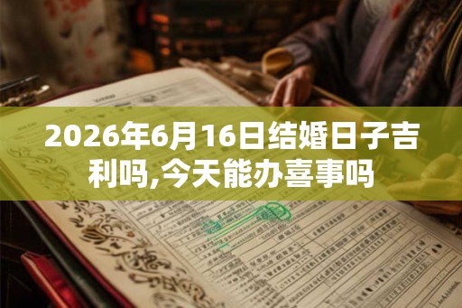 2026年6月16日结婚日子吉利吗,今天能办喜事吗