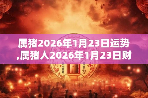 属猪2026年1月23日运势,属猪人2026年1月23日财运,生肖猪2026年1月23日运势