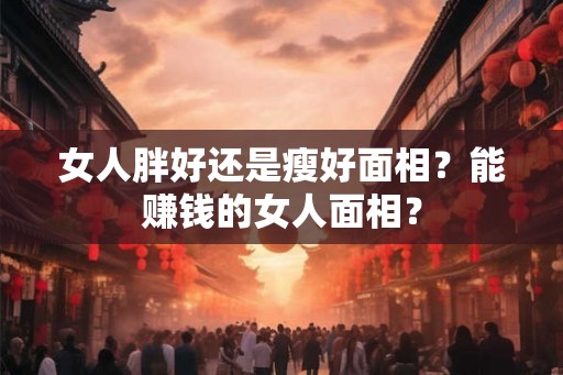 女人胖好还是瘦好面相？能赚钱的女人面相？