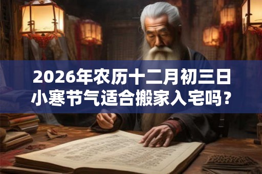 2026年农历十二月初三日小寒节气适合搬家入宅吗？