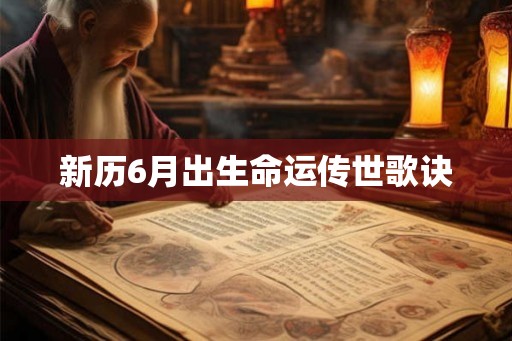 新历6月出生命运传世歌诀