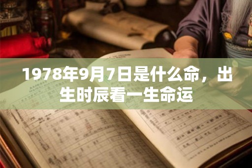 1978年9月7日是什么命，出生时辰看一生命运