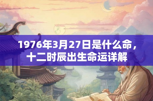 1976年3月27日是什么命，十二时辰出生命运详解
