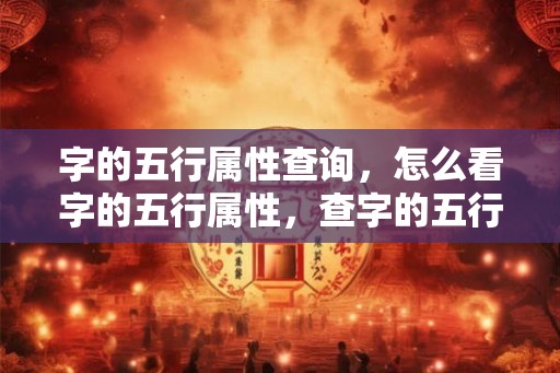 字的五行属性查询，怎么看字的五行属性，查字的五行属性
