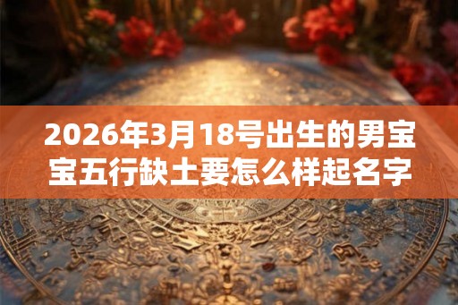 2026年3月18号出生的男宝宝五行缺土要怎么样起名字