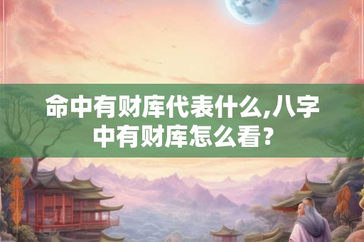命中有财库代表什么,八字中有财库怎么看？