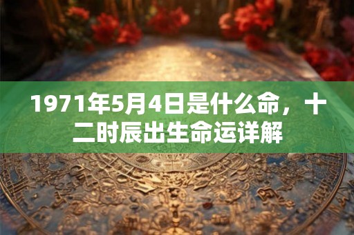 1971年5月4日是什么命,十二时辰出生命运详解 1971年5月4日是什么命,十二时辰出生命运详解