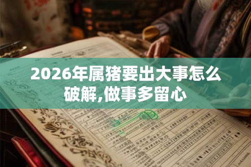 2026年属猪要出大事怎么破解,做事多留心