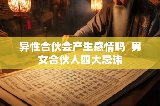 异性合伙会产生感情吗 男女合伙人四大忌讳 异性合伙会产生感情吗 男女合伙人四大忌讳