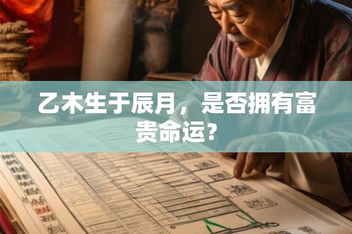 乙木生于辰月，是否拥有富贵命运？