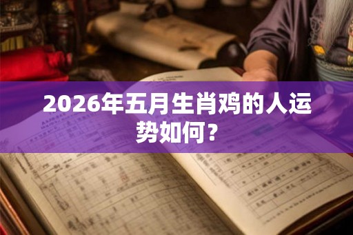 2026年五月生肖鸡的人运势如何？