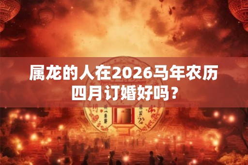 属龙的人在2026马年农历四月订婚好吗? 属龙的人在2026马年农历四月订婚好吗?