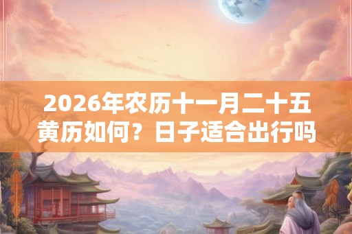 2026年农历十一月二十五黄历如何？日子适合出行吗？